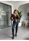 KAHVE BALLARAT DERİ CEKET