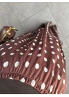 KAHVE BEJ PUANTİYELİ SATEN ETEK