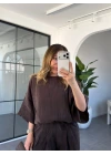 KAHVE BLUZ PANTOLON TAKIM 51357
