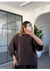 KAHVE BLUZ PANTOLON TAKIM 51357
