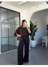 KAHVE BLUZ PANTOLON TAKIM 51357