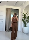 KAHVE BONCUK İP ASKILI TAKIM