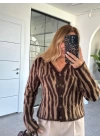 KAHVE FIRÇALANMIŞ DOKULU TRİKO HIRKA