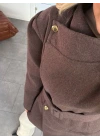 KAHVE GENİŞ YAKALI KAŞE KABAN