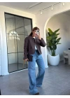 KAHVE KAPAK CEPLİ KISA CEKET