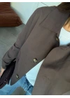 KAHVE KAPAK CEPLİ KISA CEKET