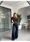 KAHVE DİLVİN KAYIK KAYA MODAL KAŞMİR BLUZ