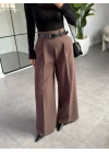 KAHVE KEMERLİ PALAZZO PANTOLON