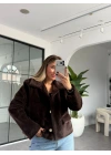 KAHVE KISA KÜRK CEKET