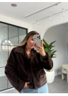 KAHVE KISA KÜRK CEKET