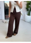 KAHVE MÜSLİN PANTOLON