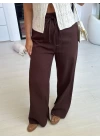 KAHVE MÜSLİN PANTOLON