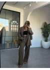 KAHVE OVERSİZE BLAZER PANTOLON TAKIM