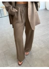 KAHVE OVERSİZE BLAZER PANTOLON TAKIM