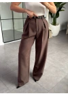 KAHVE PİLELİ İÇTEN PERVAZLI PANTOLON