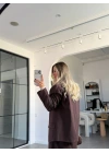 KAHVE ÇİFT CEPLİ KRUVAZE YAKA CEKET