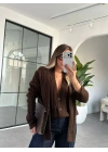 KAHVE ŞAL DETAYLI HIRKA