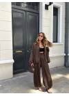 KAHVE ŞALVAR MODEL SATEN PANTOLON