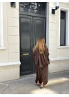 KAHVE ŞALVAR MODEL SATEN PANTOLON