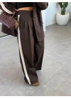 KAHVE ŞERİT DETAYLI PANTOLON TAKIM
