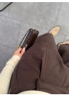 KAHVE TEK PİLELİ ŞALVAR PANTALON