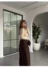 KAHVE TEK PİLELİ ŞALVAR PANTALON