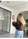 KAHVE TORBA CEPLİ BOMBER CEKET