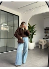 KAHVE TORBA CEPLİ BOMBER CEKET