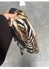 KAHVE ZEBRA DESEN İPEK ŞAL