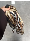 KAHVE ZEBRA DESEN İPEK ŞAL