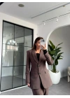 KAHVERENGİ BELDEN OTURTMALI BLAZER CEKET