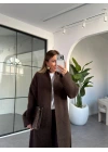 KAHVERENGİ KUŞAKLI UZUN HIRKA