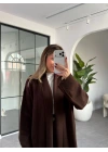 KAHVERENGİ ŞAL YAKA UZUN HIRKA