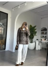 KAHVERENGİ YUMUŞAK DOKULU LEOPAR HIRKA