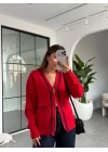 KIRMIZI ÇİFT FERMUARLI PREMİUM HIRKA