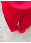 KIRMIZI SATEN PANTOLON TAKIM