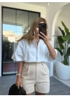 BEYAZ KISA KOL POPLİN GÖMLEK