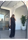 KOYU KAHVE  YELEKLİ  PALAZZO PANTOLON  TAKIM