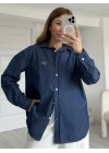 Koyu Mavi Marka Model Denim Gömlek