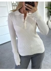 KREM POLO YAKA 5 DÜĞMELİ TRİKO