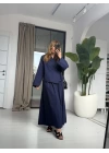LACİVERT BAĞLAMA DETAYLI ETEK TAKIM