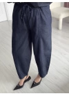 Lacivert Beli Lastikli Baggy Denim Takım
