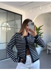 LACİVERT BEYAZ ÇİZGİLİ TRİKO HIRKA