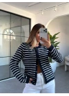 LACİVERT BEYAZ ÇİZGİLİ TRİKO HIRKA