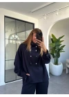 LACİVERT DİK YAKA ÇITÇITLI MODAL TAKIM