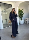 LACİVERT DİK YAKA ÇITÇITLI MODAL TAKIM