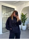 LACİVERT DİK YAKA ÇITÇITLI MODAL TAKIM