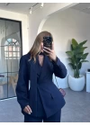 LACİVERT FULARLI BLAZER CEKET