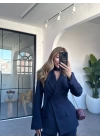 LACİVERT FULARLI BLAZER CEKET