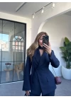 LACİVERT FULARLI BLAZER CEKET